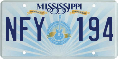MS license plate NFY194