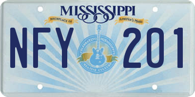 MS license plate NFY201