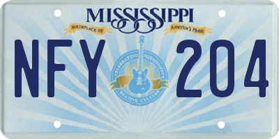 MS license plate NFY204