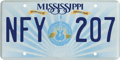 MS license plate NFY207