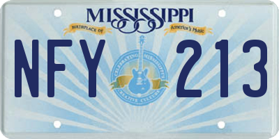 MS license plate NFY213