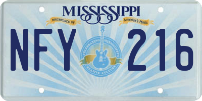 MS license plate NFY216