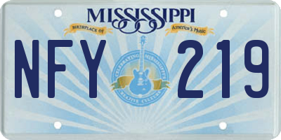 MS license plate NFY219