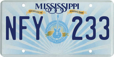MS license plate NFY233