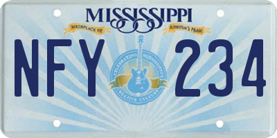 MS license plate NFY234