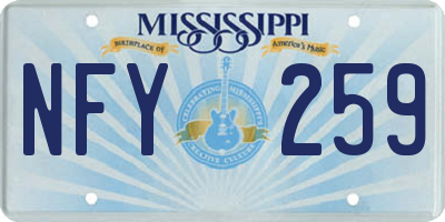 MS license plate NFY259