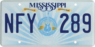MS license plate NFY289
