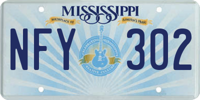 MS license plate NFY302