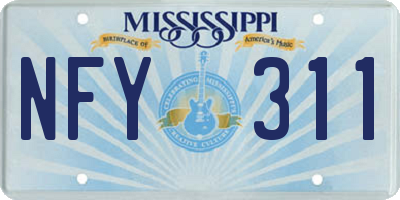 MS license plate NFY311