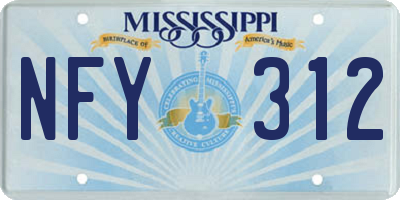 MS license plate NFY312