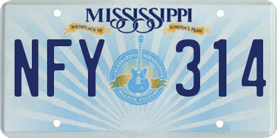 MS license plate NFY314