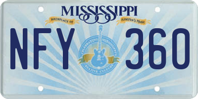 MS license plate NFY360