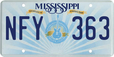 MS license plate NFY363