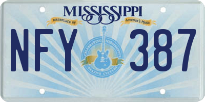 MS license plate NFY387