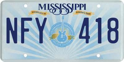 MS license plate NFY418