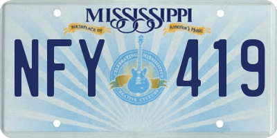MS license plate NFY419