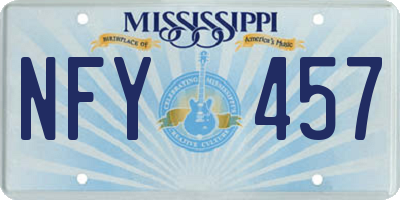 MS license plate NFY457