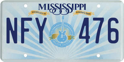 MS license plate NFY476