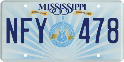 MS license plate NFY478