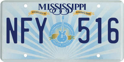 MS license plate NFY516