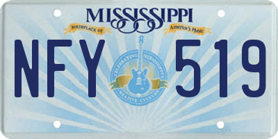 MS license plate NFY519