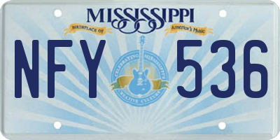 MS license plate NFY536