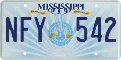 MS license plate NFY542