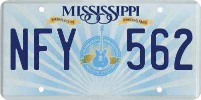 MS license plate NFY562