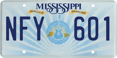MS license plate NFY601