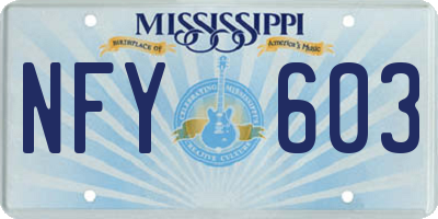 MS license plate NFY603