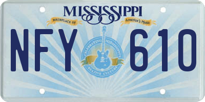MS license plate NFY610