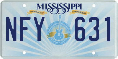 MS license plate NFY631
