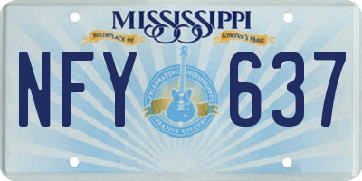 MS license plate NFY637