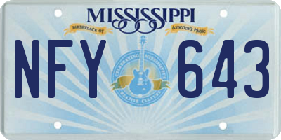 MS license plate NFY643