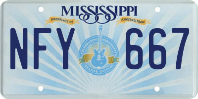 MS license plate NFY667