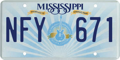 MS license plate NFY671