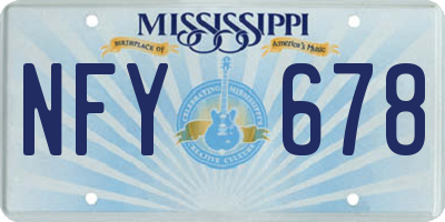 MS license plate NFY678