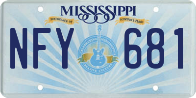 MS license plate NFY681