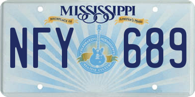 MS license plate NFY689