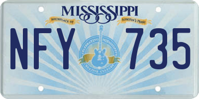 MS license plate NFY735