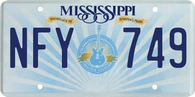 MS license plate NFY749