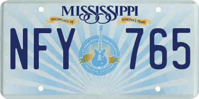 MS license plate NFY765