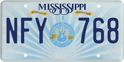 MS license plate NFY768