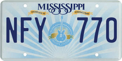 MS license plate NFY770