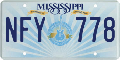 MS license plate NFY778