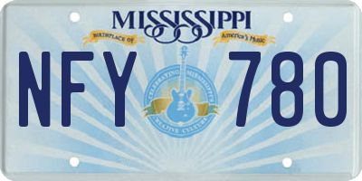 MS license plate NFY780