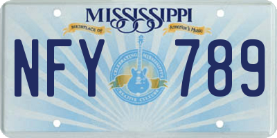 MS license plate NFY789