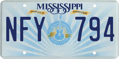 MS license plate NFY794