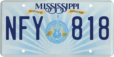 MS license plate NFY818