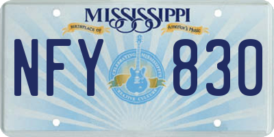 MS license plate NFY830